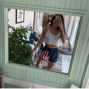 high waisted usa shorts